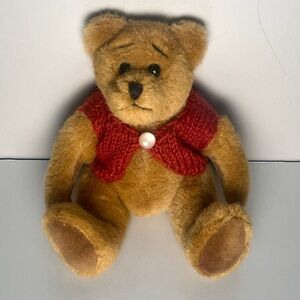Boyds Bear Arlo Red Sweater W/ Pearl Button Investment Collectables Bear W/ Tags